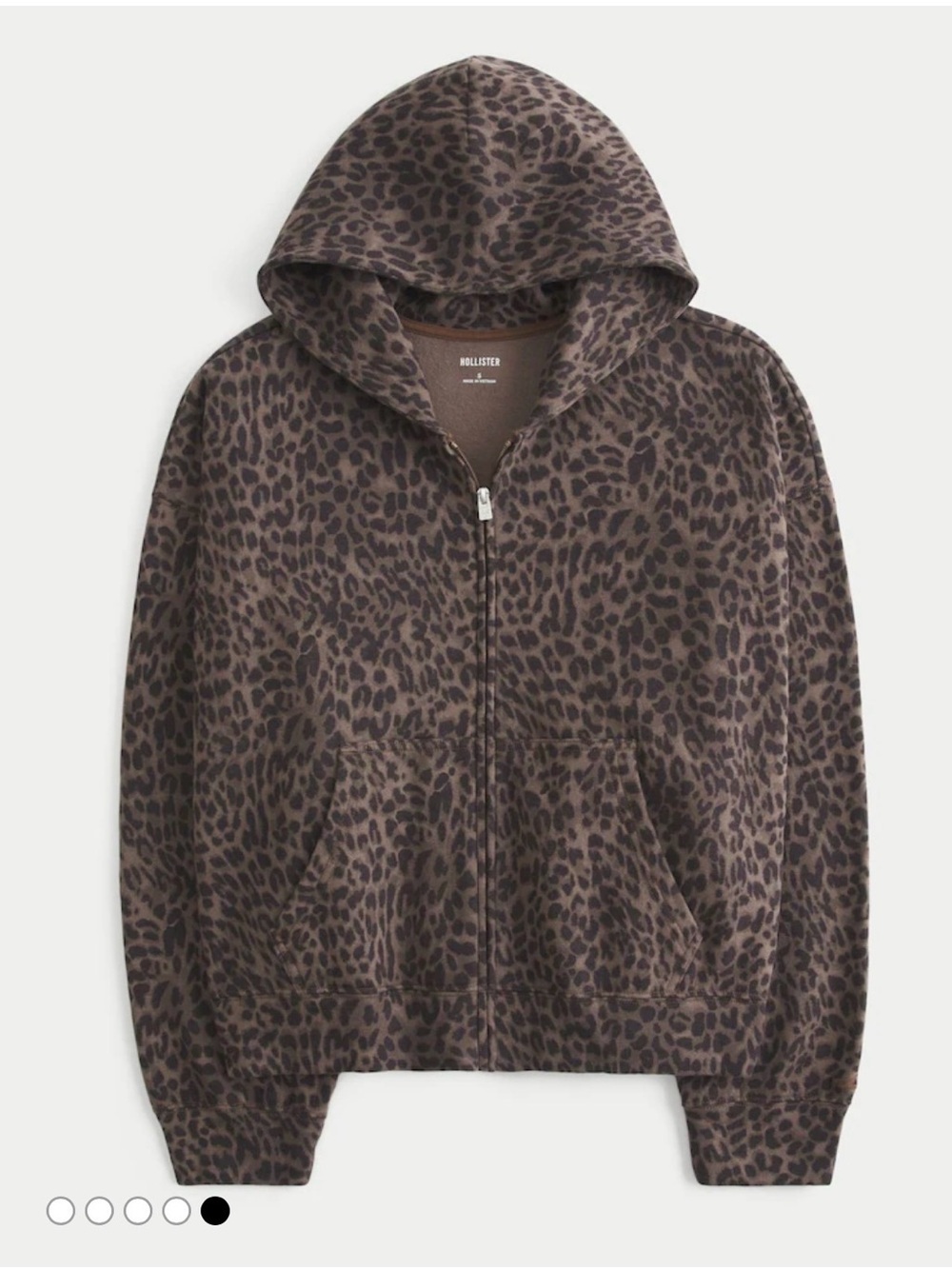 Hollister Leopard Print Full-Zip Hoodie NWT